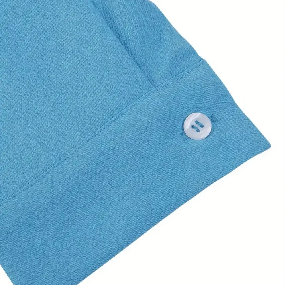 Sky blue 2 piece pants suit - Picture 5 of 11
